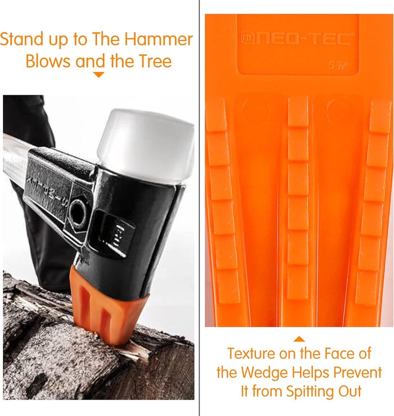 NEO-TEC 6 Pack Tree Felling Wedges, Chainsaw Wedges, 5.5"+8" Tree Cutting Equipment, Tree Cutting Equipment with Spikes for Safe Tree Cutting - Image 3